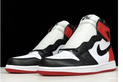 Hyperoad MENS “BLACK AIR BLACK-VARSITY 1  HIGH JORDAN TOE” WHITE OG RED 0708